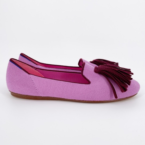 Rothy's Merino Tassel Loafer Lavender Purple Women’s Mule Slip On Pink Burgundy - Picture 2 of 4